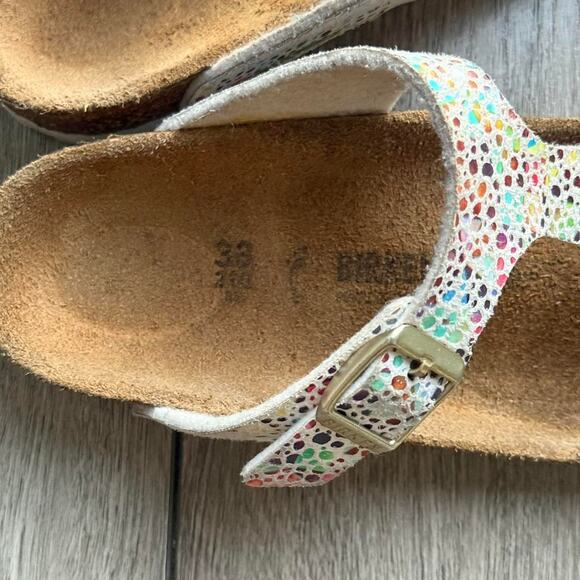 White and multi coloured birkenstock arizona - Picture 4 of 5